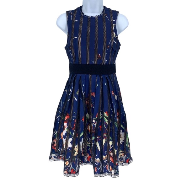 foxiedox Dress Womens Extra Extra Small Petite Blue Bryonia Mini Sleeveless - Picture 1 of 15